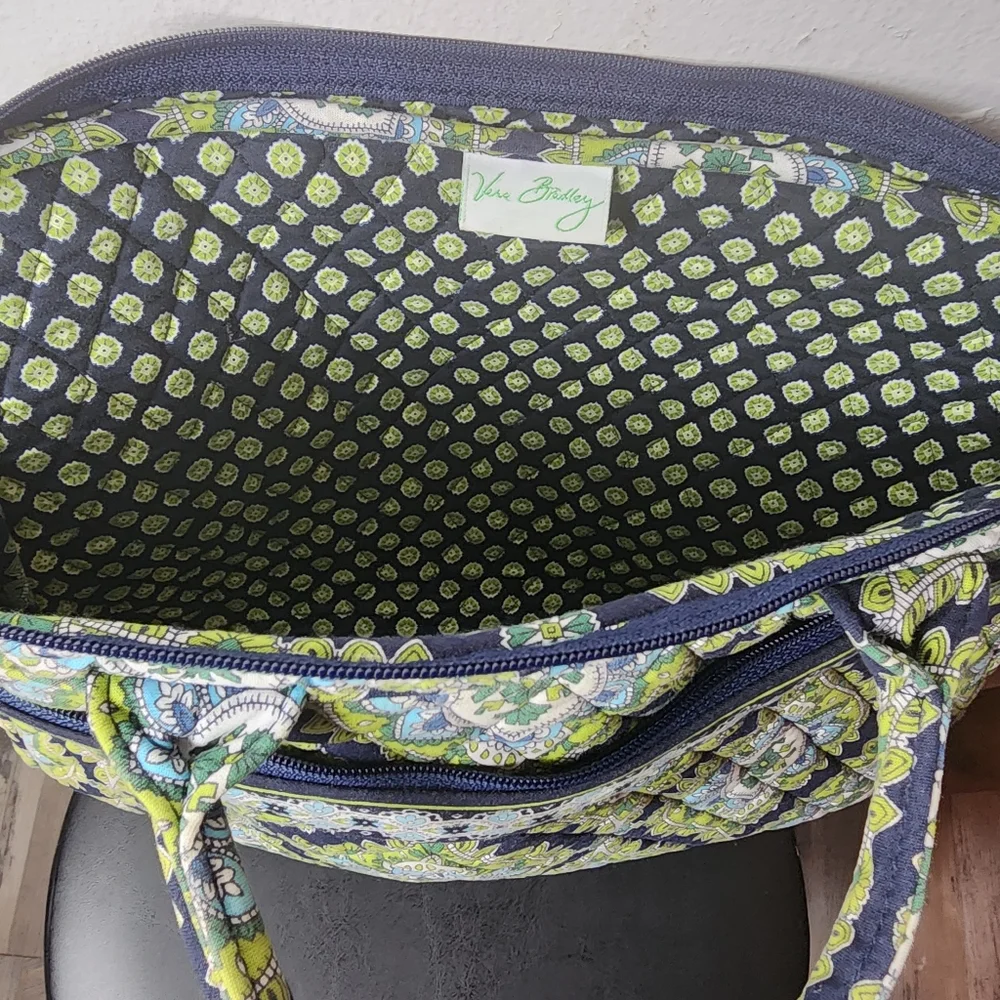 Vera Bradley laptop 13 in bag Paisley Blue & Green